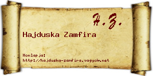Hajduska Zamfira névjegykártya